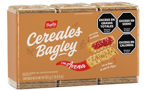 Galletitas Cereales Bagley Con Avena Tripack Mediano