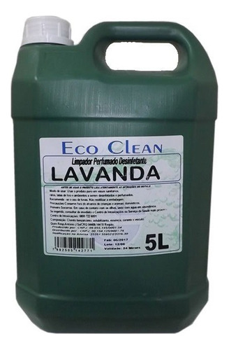 Limpador Perfumado Desinfetante Lavanda Eco Clean 5 Litros