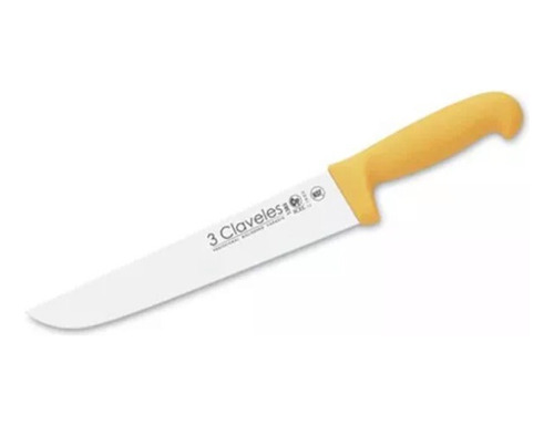 Cuchillo Carnicero Hoja 22 Cms Amarillo Nsf 3 Claveles 1385