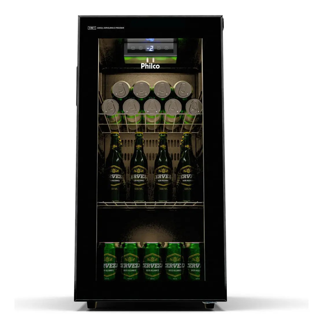 Cervejeira Philco 96L Porta de Vidro Controle Digital Temperatura -6°C a 16°C PCV09A