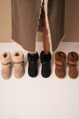 Pantubotas Mujer Plataforma Caña Pelo Estribo Invierno Oslo