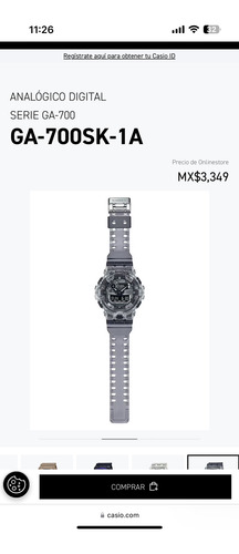 Reloj Casio G-shock Ga-700sk-1acr (Usado)