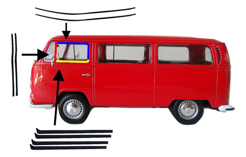 Juego De Cañuelas De Vidrio Para Vw Combi T2 74-04 Kombi Bus