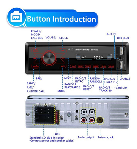 Reproductor Mp3 Bluetooth Para Coche M10 Touch Dual Usb
