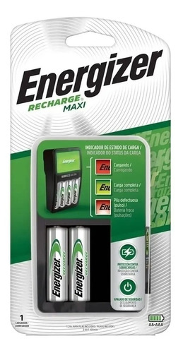 Cargador De Pilas Energizer Maxi + 2 Pilas Recargables Aa
