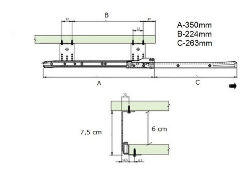 Imagem 5 de 7 de Corrediça Para Base De Teclado - 35cm