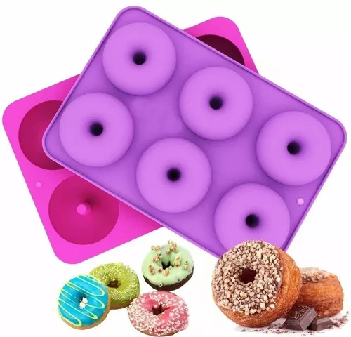 Molde De Donas Silicona X6 Donuts Goma Horno Roscas