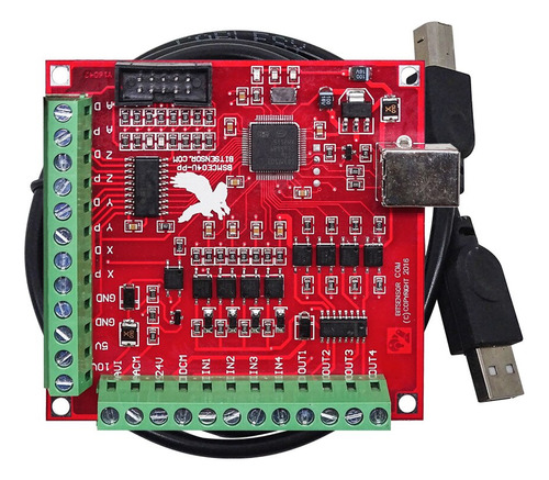 Tarjeta Usb Cnc Mach 3 Interfaz 4 Ejes Roja Control Cnc 1pza