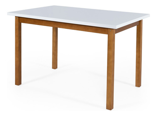 Mesa Para Copa/cozinha/sala De Jantar Retangular 120cm Elisa Cor Da Tampa Branco