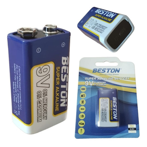 Batería Alcalina 9v Beston Bst-6lr61-bp1 0 Mercurio Pila