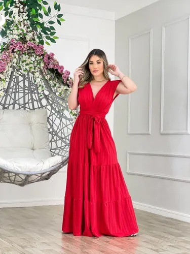 Vestido Longo Festa Cl ssico Elegante Luxo Confort Premium