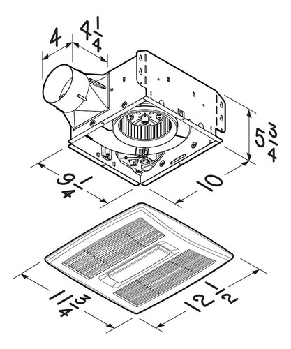 Ae80bl Invent Series Ventilador De Una Sola Velocidad Con Lu