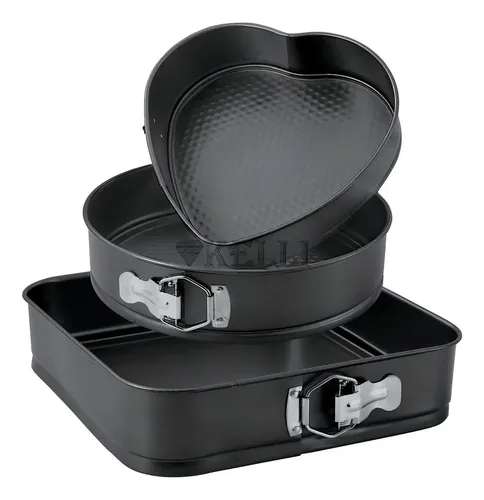 Conjunto Jogo 3 Formas Fundo Falso Antiaderente Bolo Torta Cor Pr...