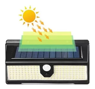 Reflector 180° Lampara Led 4 En 1 Solar Sensor Movimiento