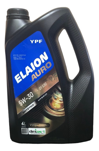 Aceite Elaion Auro 5w30 Dexos1 Sintetico Bidón 4 Lts Ypf