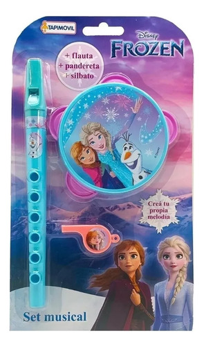 Set Musical Frozen Flauta Pandereta Silbato Dfz07979