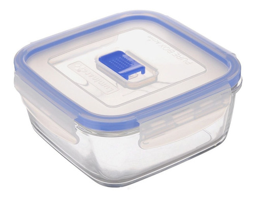 Contenedor Hermetico Cuadrado Luminarc Pure Box 380 Ml Color Azul