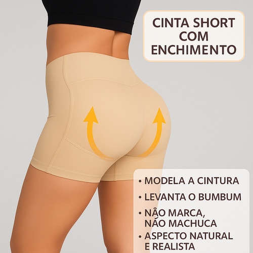 Calcinha Short Modelador Aumenta Bumbum Com Enchimento