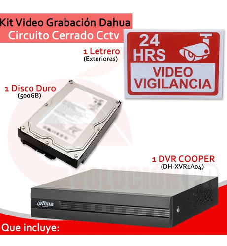 Imagen 5 de 8 de Kit De Grabación Dahua Xvr4104cnx1kit 4ch 1080p Hdd 500gb