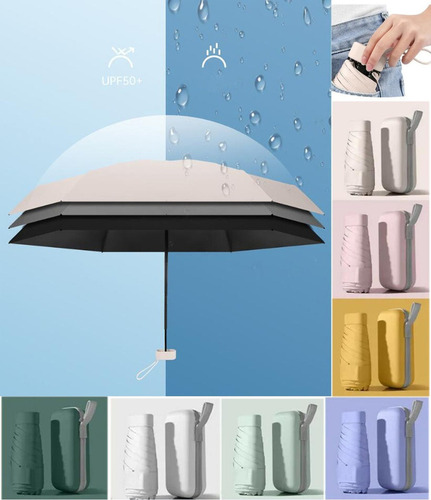 I Mini Paraguas Plegable Con Protección Uv+portátil