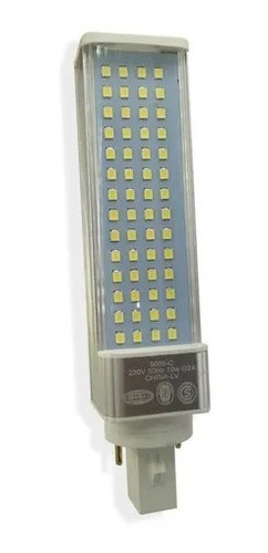 Imagen 2 de 3 de Lámpara Led Pl Aluminio 10w C/ Base Giratoria E27 Y E24