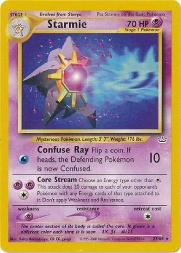 Starmie 25/64 Raro Pokemon Tcg