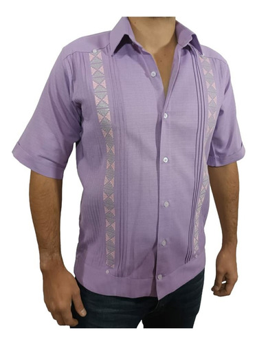 Guayabera Manga Corta Modelo Kal12 Bordada