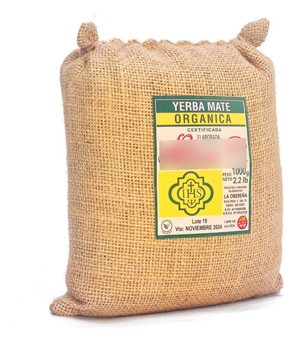 Yerba Mate Orgánica La Obereña X 1 Kg - Floresta