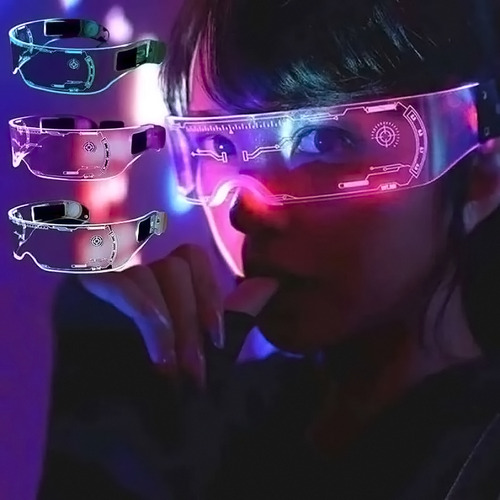 5x Óculos Led Futurista Para Festa/balada/rave Tiktok Fg40