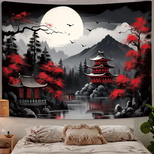 Tapiz De Naturaleza De Bosque De Montaña Para Dormitorio, .