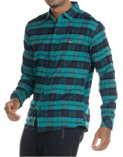 Camisa O´neill Xadrez Manga Longa - Verde/azul