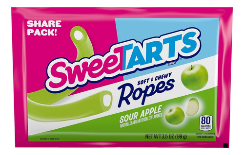 Caramelo Suave Agridulce Sweetarts Ropes Sour Apple 99g Imp.
