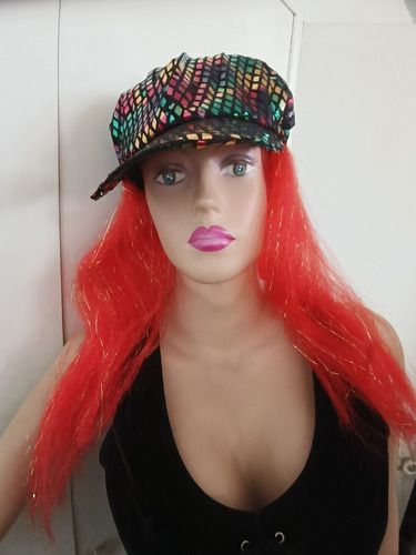 Party Hats & Wigs - Gorra Peluca Roja - Accesorios Fiesta