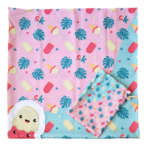 Imagen 4 de 7 de Lona Playera Lona Picnic Con Bolsa 140x140 Ice Cream Helado