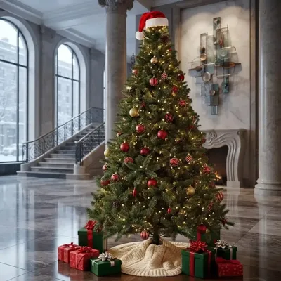 Árvore De Natal Luxo 2,40m 1500 Galhos Cheia Grande Pinheiro Verde