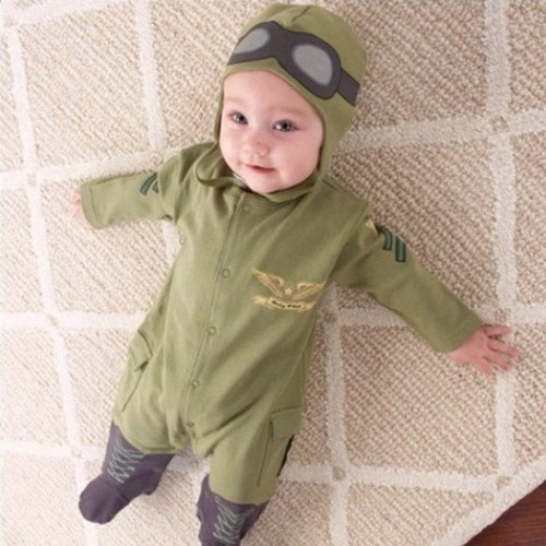 Fantasia Infantil Aviador Piloto Das Forças Armadas Bebê