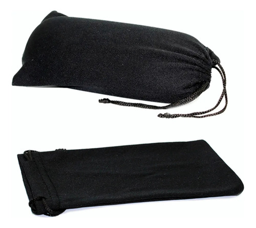 Bolsas De Almacenamiento De Gafas Negras Portátiles Con Cord