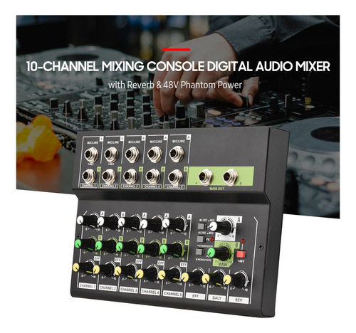 A Mesa Mezcladora De Audio Digital De 10 Canales