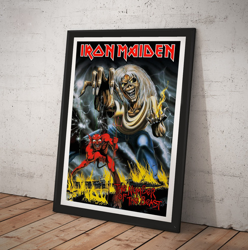 Cuadro Iron Maiden Cuadro Vidrio Posters Beast Retro 60x40