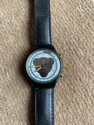 Relogio Swatch, Cronografico,anos 90, Otimo Estado,pul.couro