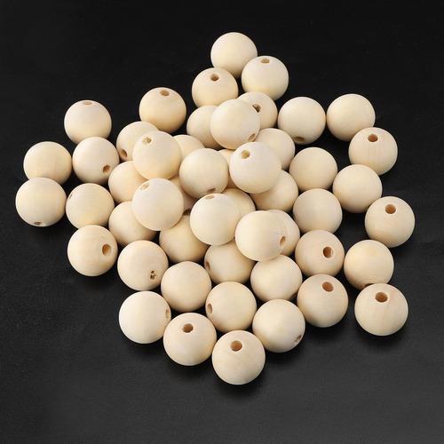 A 100 Cuentas De Madera De 25 Mm Para Decoración Redonda