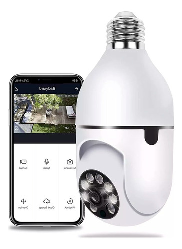 Foco Camara De Seguridad Wifi 360 Giratorio App Impermeable