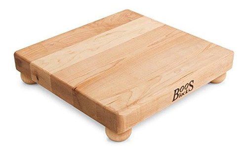 John Boos-tabla De Cortar Con Pies,cuadrada, 12.0 In, Madera