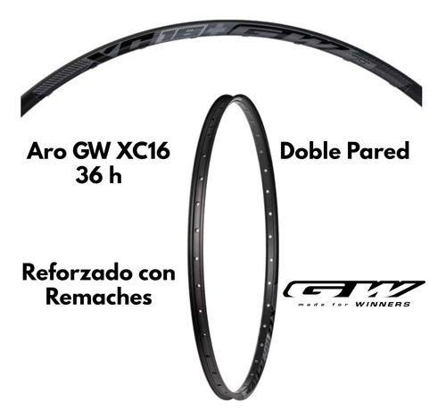 Aro Para Bicicleta Rin 29 Gw 36h Doble Pared + Envio Gratis