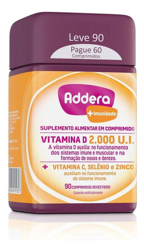 Addera + Imunidade Vitamina D 2.000 U.i 90 Comprimidos
