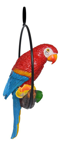 Percha De Estatua De Loro Artificial De Resina Colgante Una