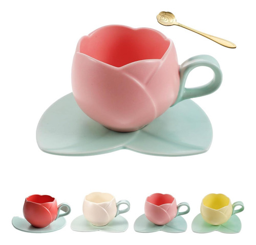 Taza Con Forma De Tulipán, Bonita Taza Con Forma De Tulipán