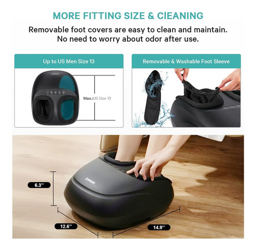 Máquina Massageadora De Pés Com Calor, Shiatsu Deep Kneading