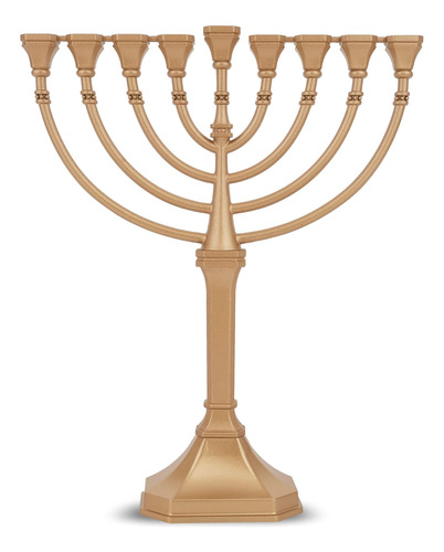 Menorah/candelabro Zion Judaica Oro Satinado