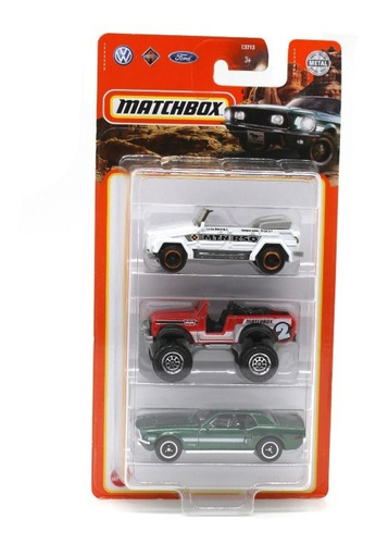Matchbox Paquete X3 Carros Metálicos Surtido Mattel Gwf73